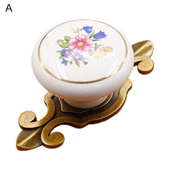 Drawer Handle Thickening Comfortable Touch Round Ceramic Cupboard Cabinet Door Knob A