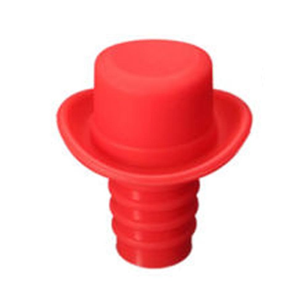 1PC Silicone Bottle Stopper For Bottles Cap Wine Cork Wine Pourer Stopper Silicone Caps Cute Top Hat Fresh-keeping Gel Cork Bar red