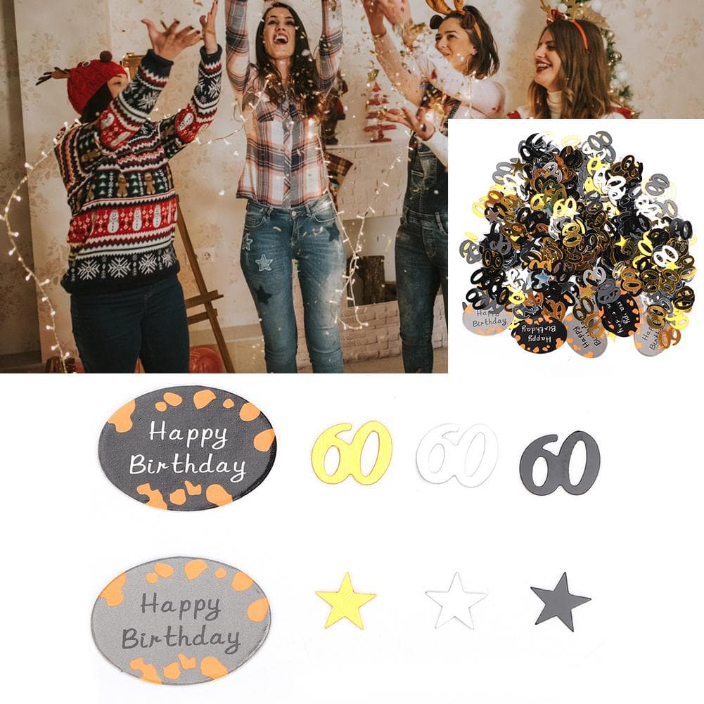 Birthday Party Throwing Confetti Table Confetti DIY Clothing Decoration Accessories(60 Years Old