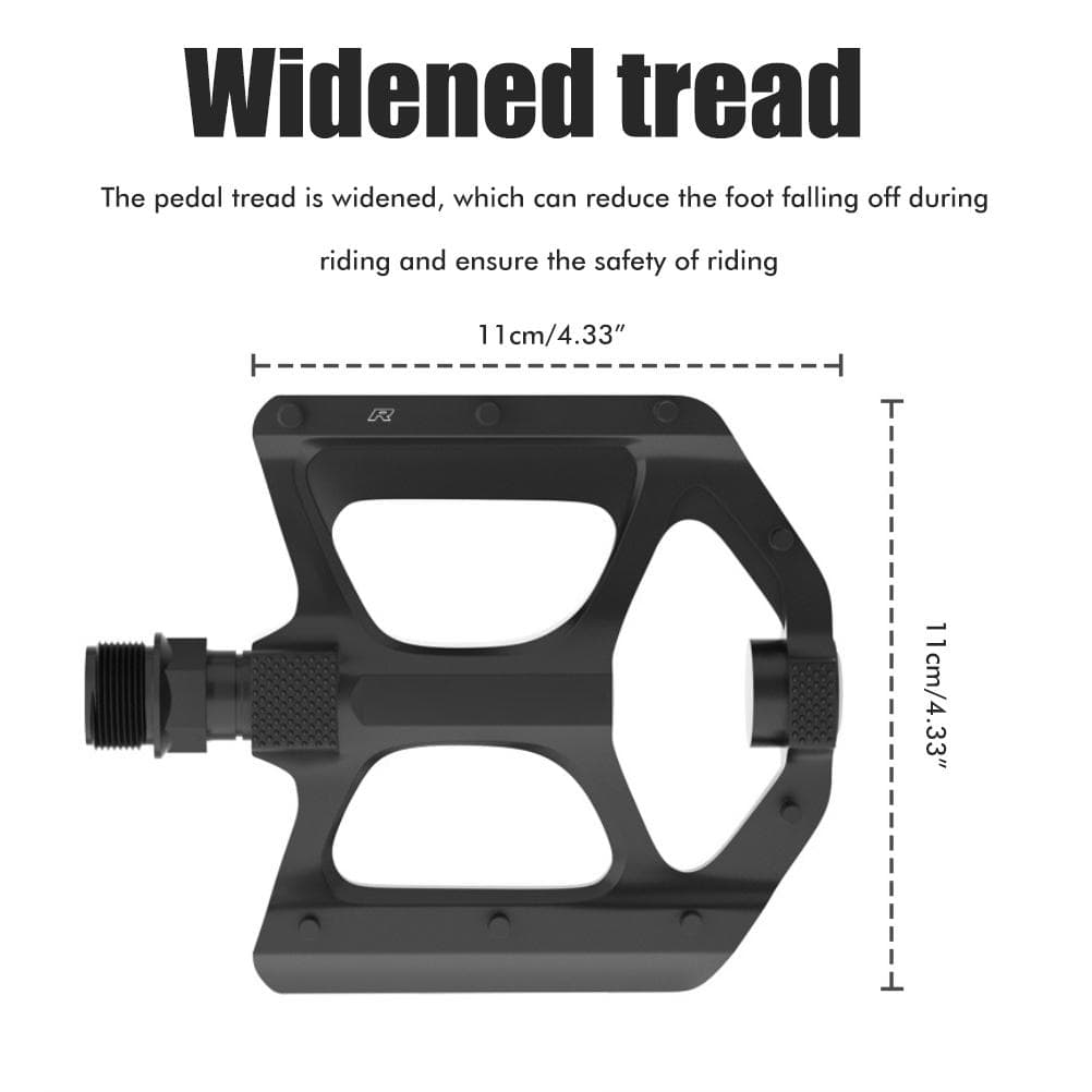 1 Pair Mountain Bike Pedals Aluminum Alloy Bike Pedals with Lights Anti Slip DU Bearing Wide Flat