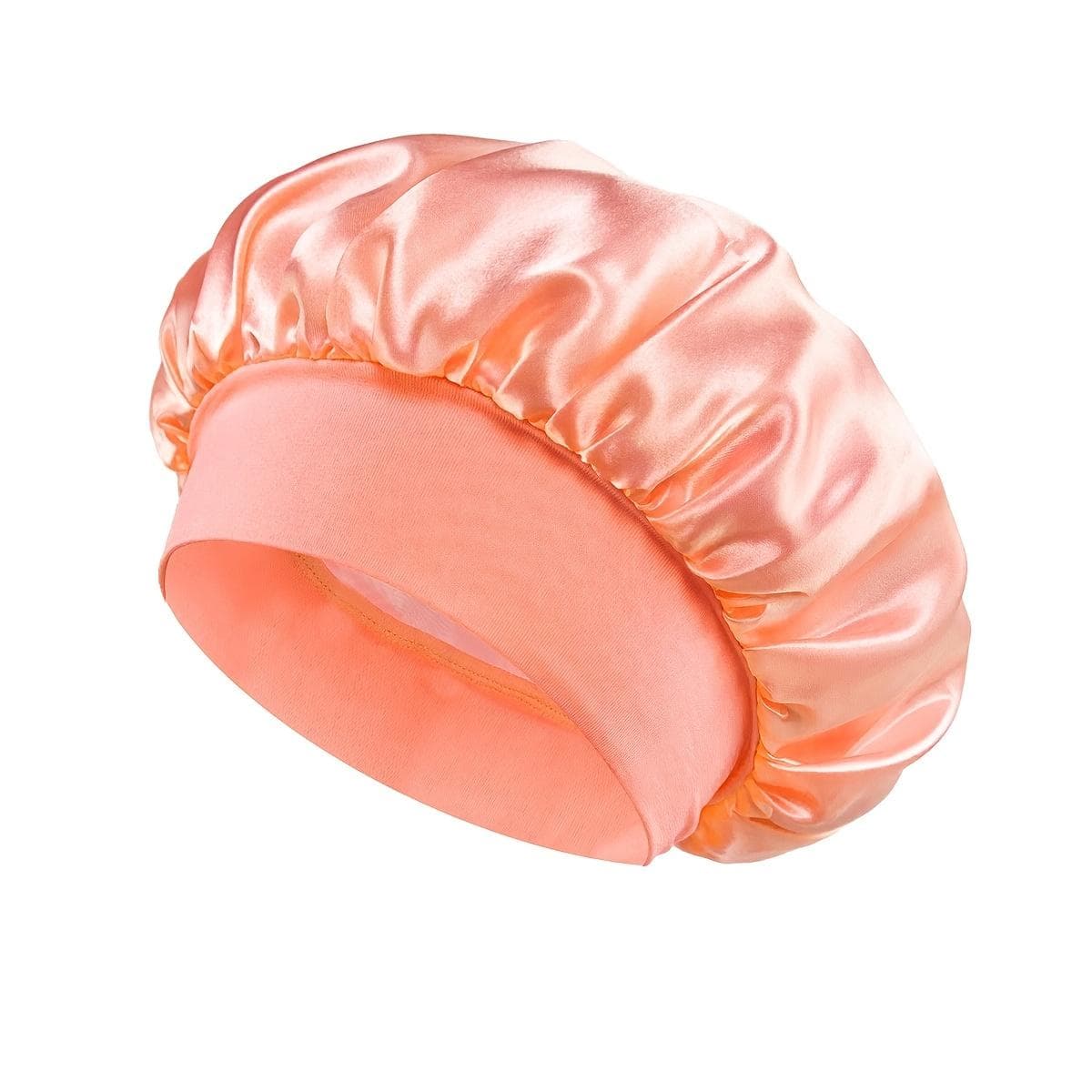 Satin Bonnet Hair Bonnet For Sleeping Silk Bonnets For Women With Elastic Soft Band For Hair Care orange