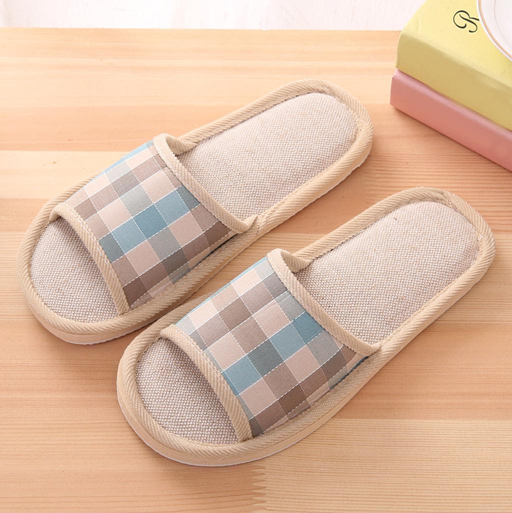 Womens Mens Couples Fashion Casual Home Slippers Indoor Floor Flat Shoes Sandals 37-38 blue