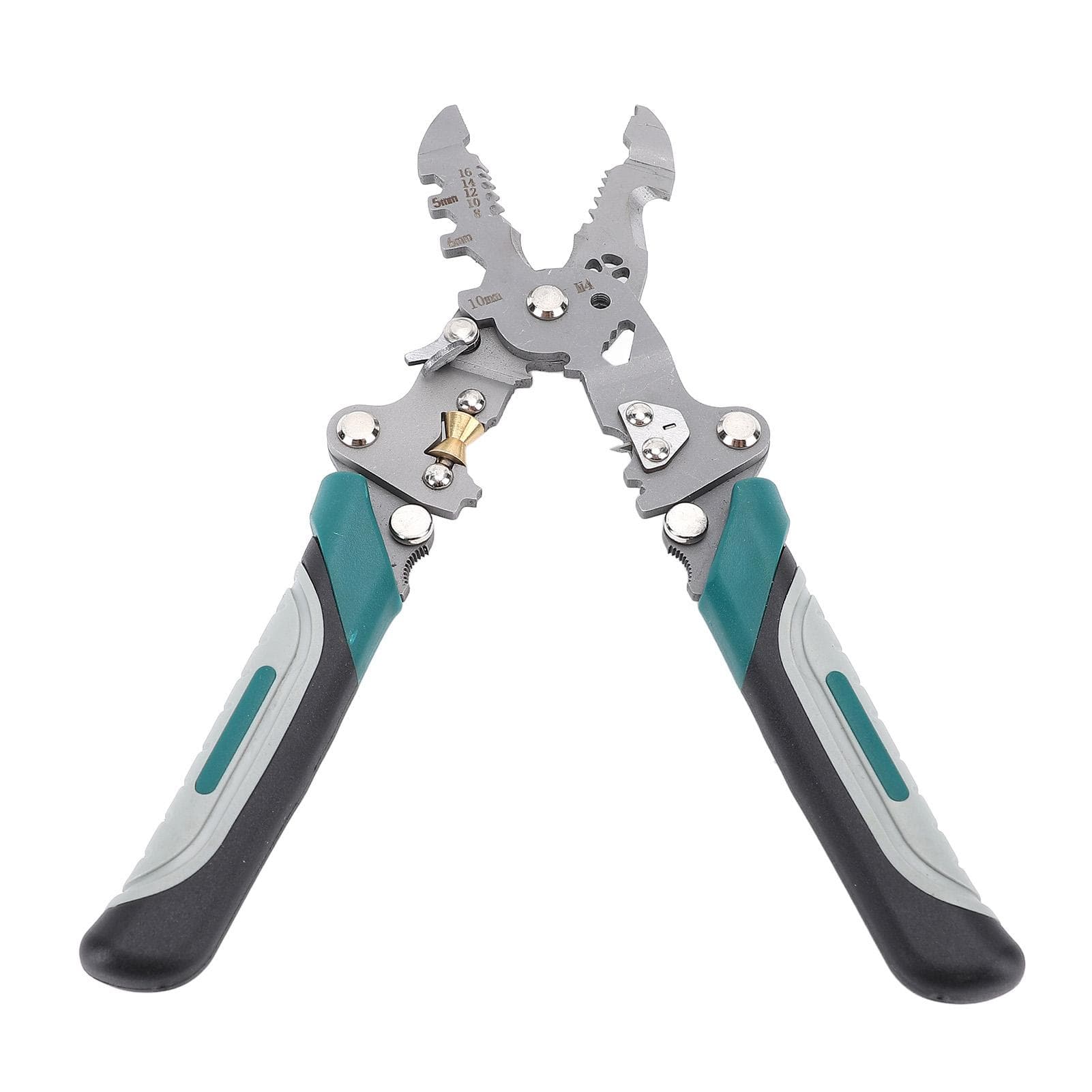 Folding Wire Stripping Pliers Cr V Steel Multifunctional Round Mouth Wire Stripper for 8AWG 10AWG