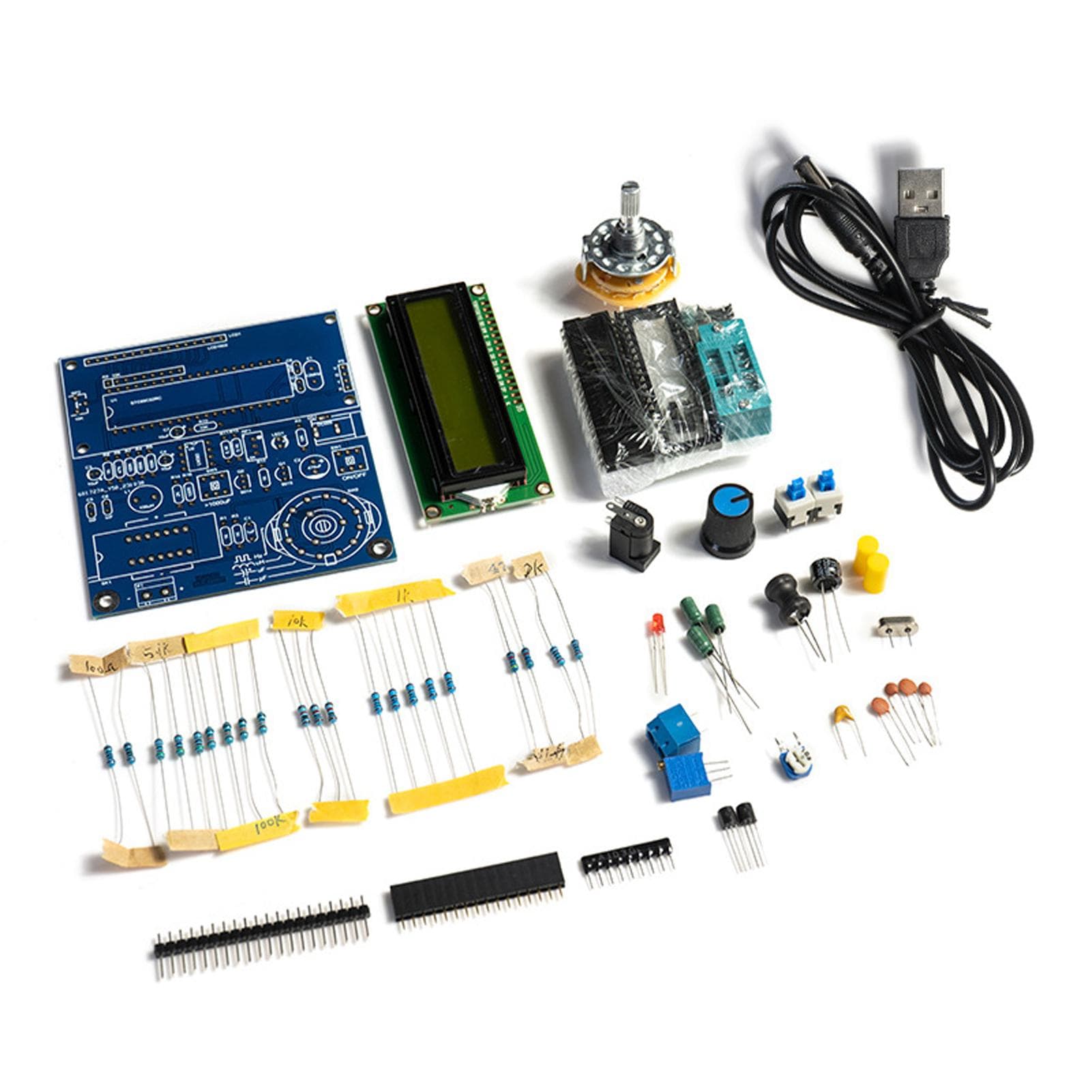 Capacitance Inductance Frequency Measurement Meter DIY Electronics Kit 51 Singlechip Tester Circuit DIY Electronics Kit multicolour
