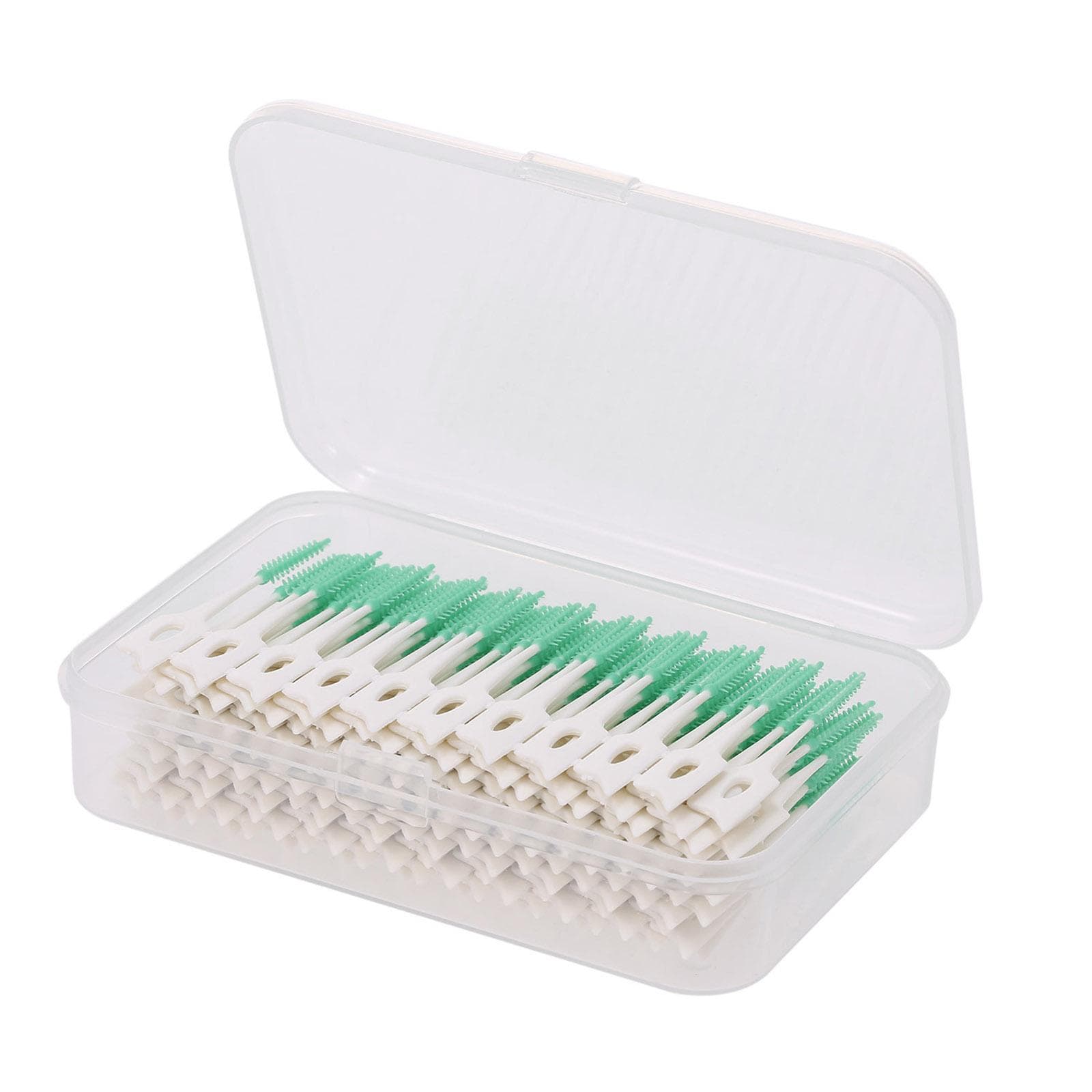 160pcs Double-ended Toothpick Soft Silicone Tooth Picks Dental Floss Interdental Brush Teeth Stick green