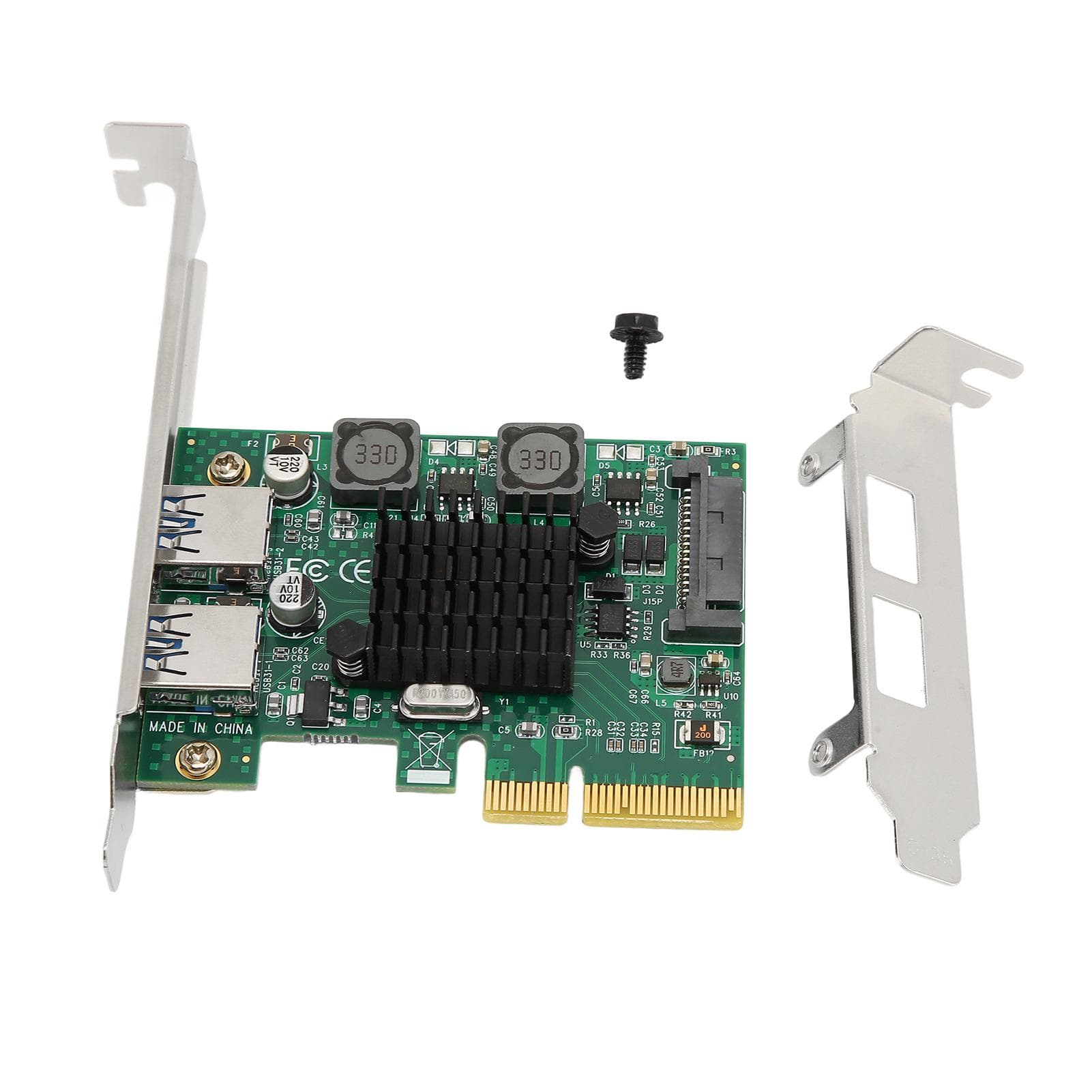 PCIe to USB3.1 Expansion Card 2 Ports 10Gbps 15Pin SATA Power USB 3.1 Expansion Card for PC
