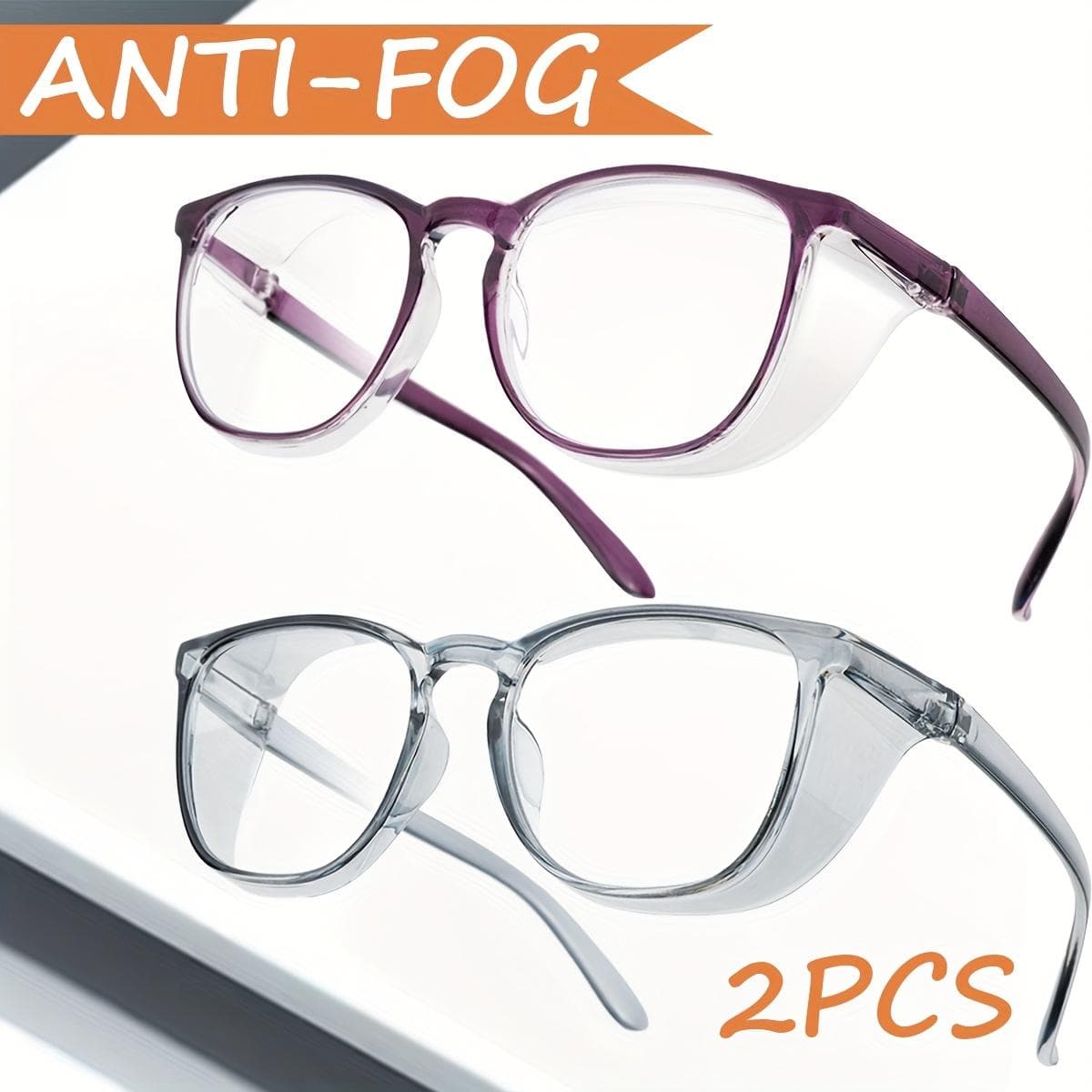 1/2pcs VOPHA Safety Glasses Anti Fog Anti Blue Light Oversized Clear Lenses Side Wing Protection Unisex