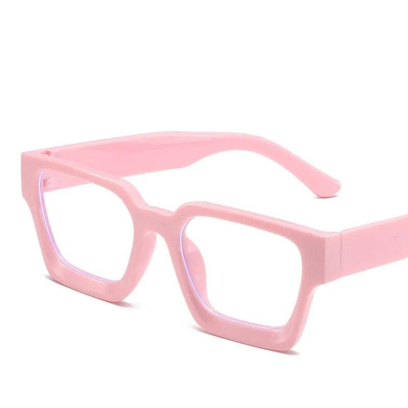 Texture Thick Edge Square Frame Anti Blue Light Glasses Street Wear Flat Mirror European American Style