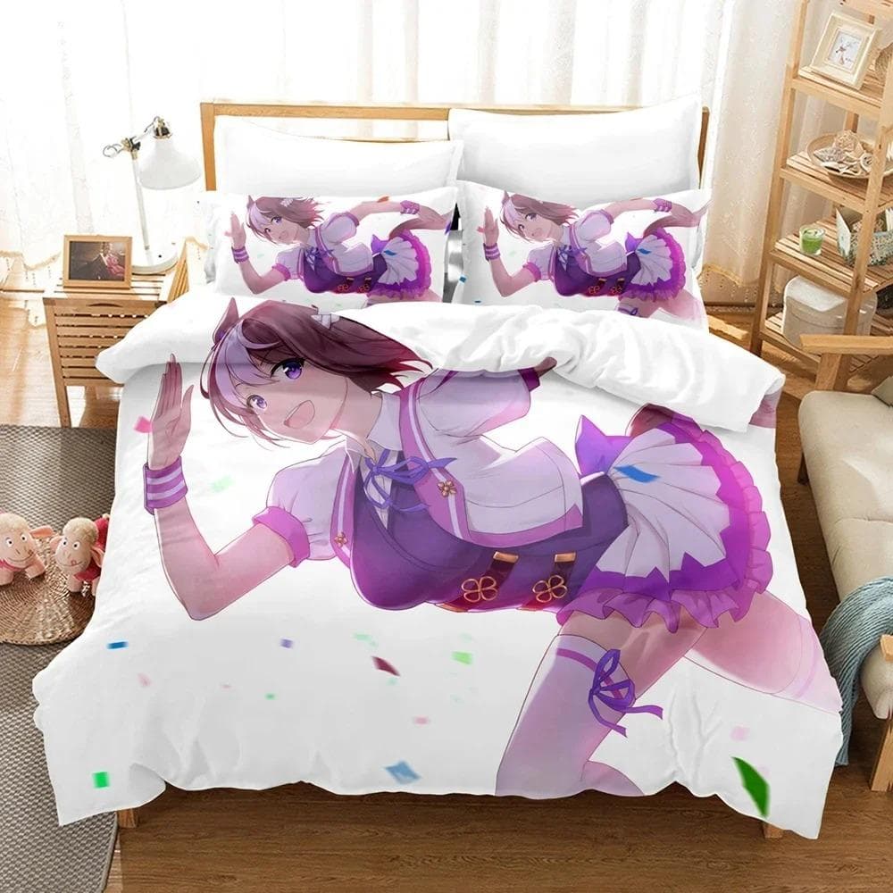 3D Print Anime Pretty Derby Bedding Set Boys Girls Twin Queen Size Duvet Cover Pillowcase Bed Kids Adult Home Textile 70x133cm 2pcs