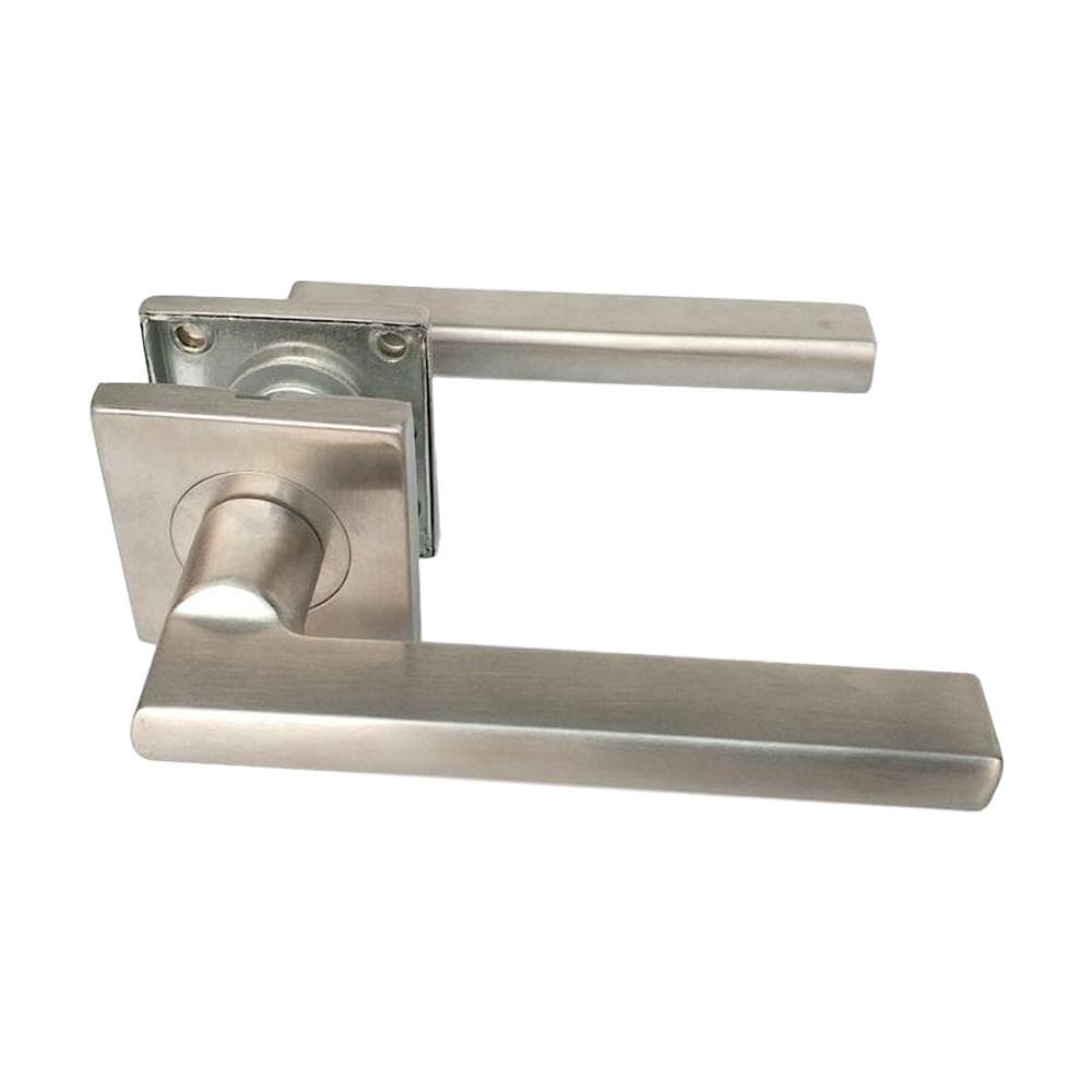 Door Handle Square Entry Door Lock Stainless Steel 3 Lever Handle Lock No Key Wear-resistant for silver