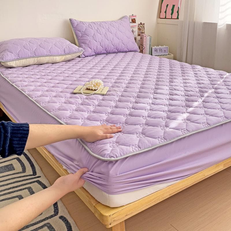 Bonenjoy Mattress Cover Solid Color Bed Linen Elastic Bed Cover Soft Mattress Protector Bedspread yatak örtüsü (No Pillowcase) 90x200x25cm 1pc