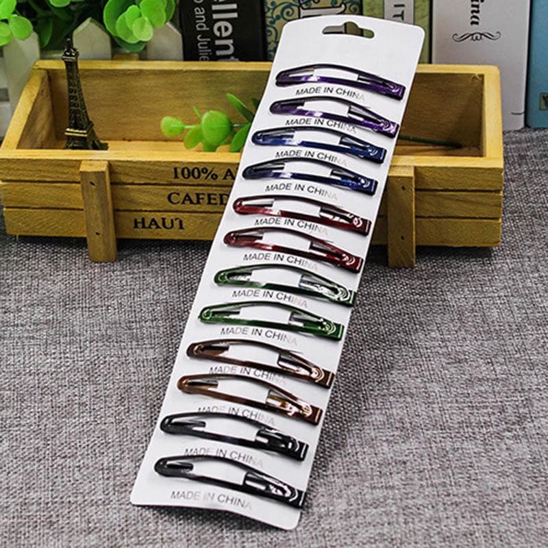 12Pcs/Lot Hair Clips for Women Girls Black Barrettes Headband Vintage Hair Clip Accessories