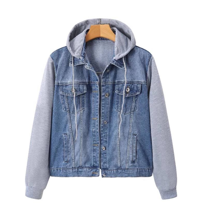 Women Fleece Lined Denim Jacket Coat Thicken Hooded Winter Warm Casua XL
