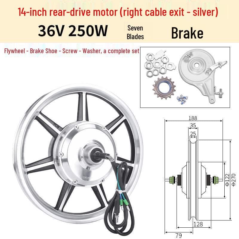 14  Folding Electric Bicycle Motor 36V/48V 350W-500W Front/Rear Drive High-Speed Hub