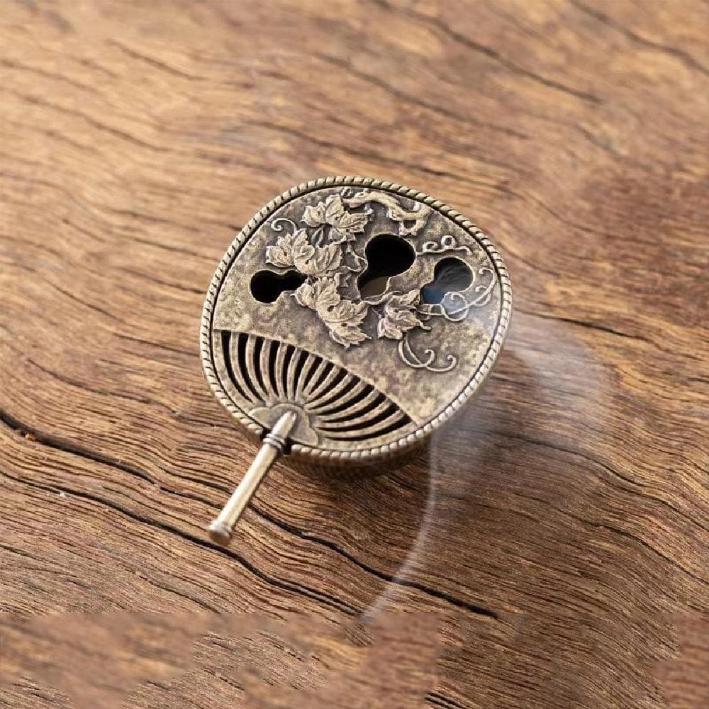 1 Mini Teapot Incense Burner Vintage Sandalwood Holder bronze