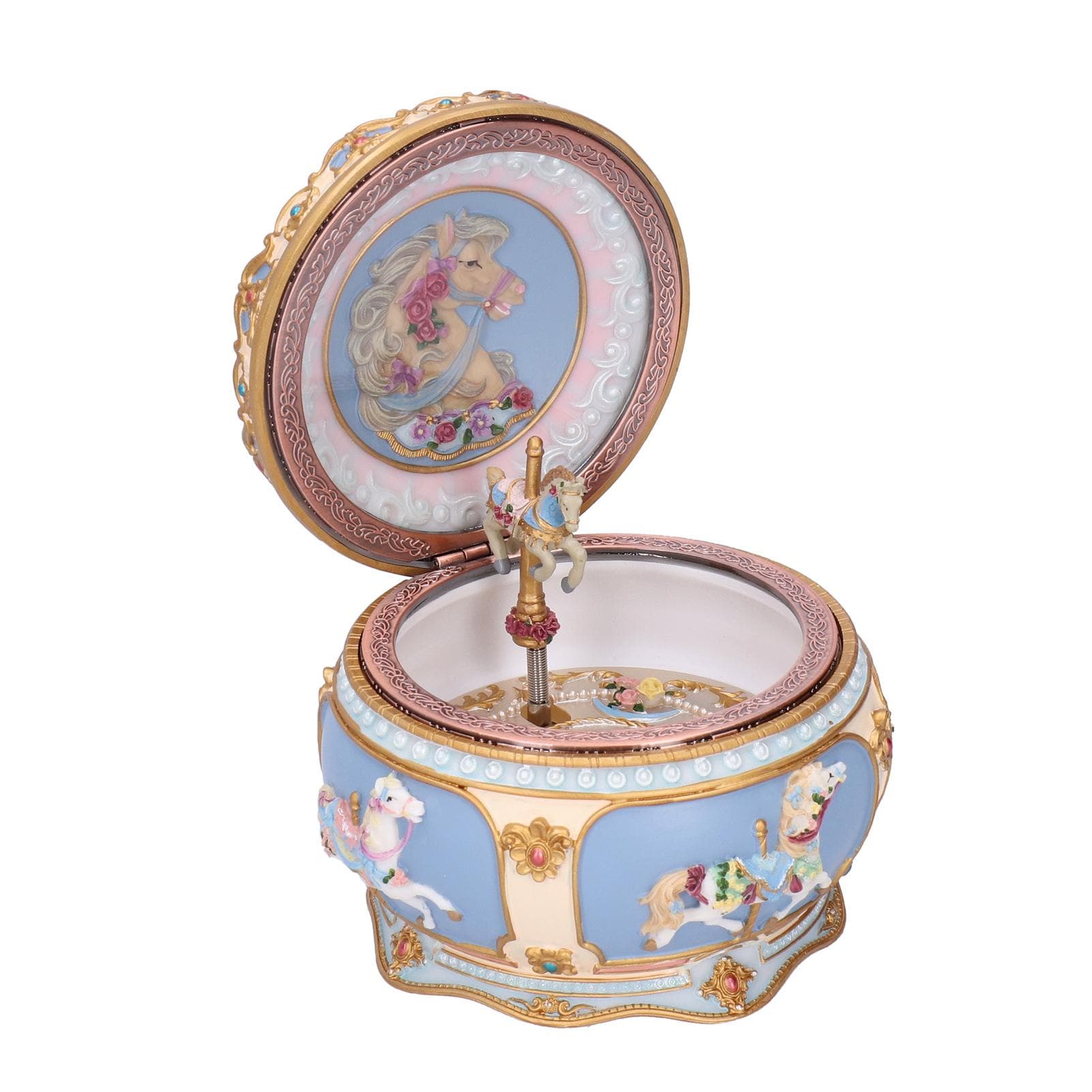 Rotation Horse Music Box LED Lights Luminous Carousel Music Box Desk Decoration Gift You are My Sunshine