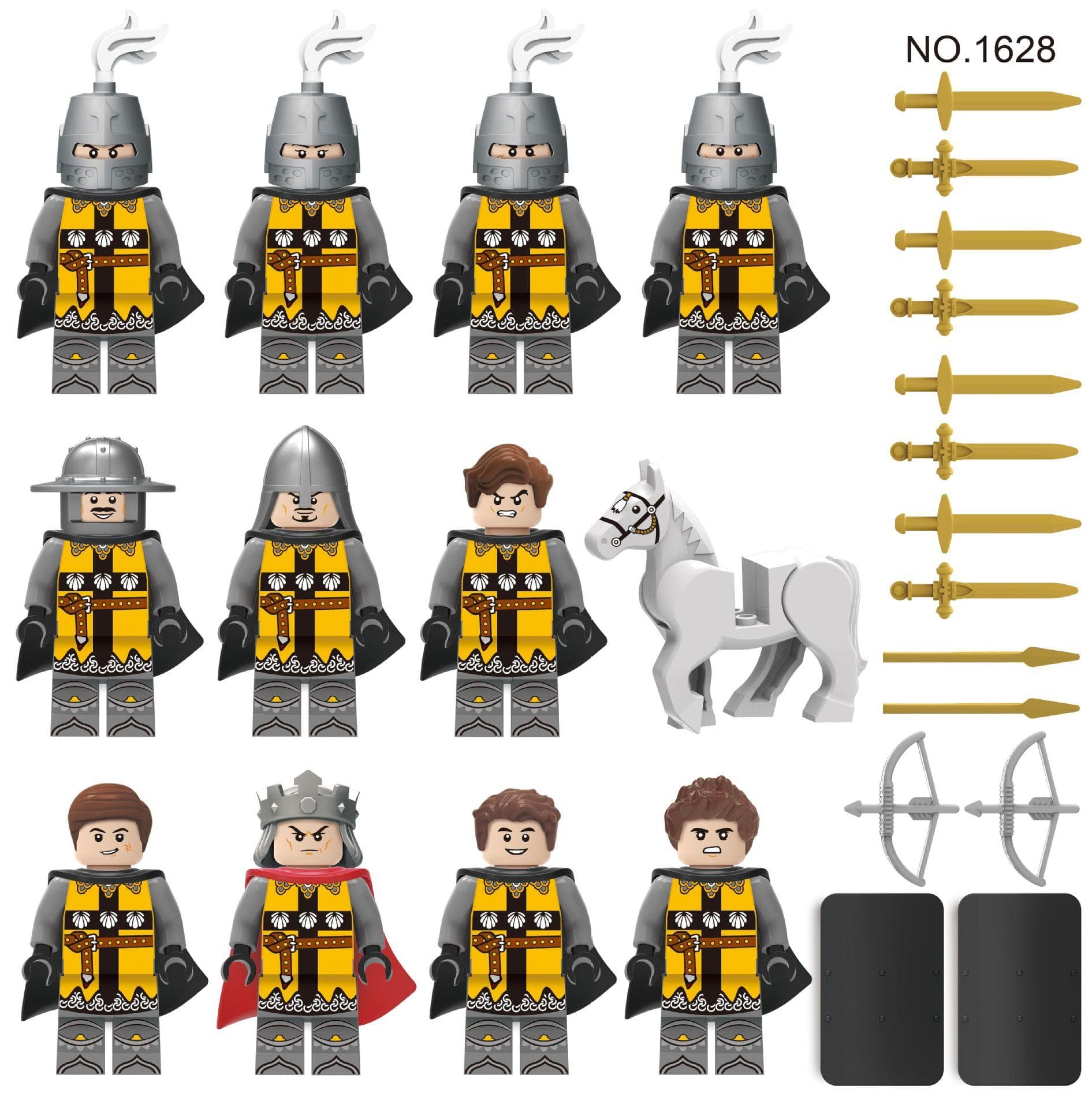 1622 Medieval Soldier Cartoon Figure Knight Regiment Doll Building Block Toy