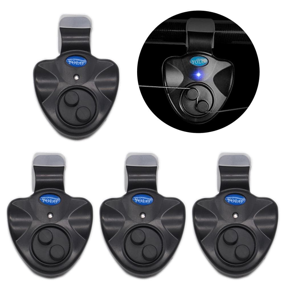 4pcs Electronic Fishing Bite Alarm with Sound LED Lights Indicator Fish Bite Alarms 4