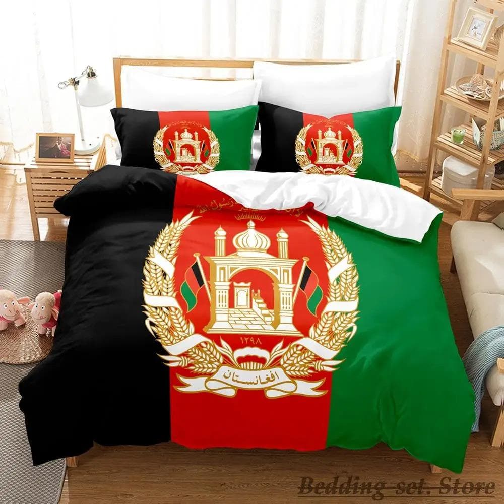 Afghanistan Flag Bedding Set Single Twin Full Queen King Size Bed Set Adult Kid Bedroom Duvetcover Sets parure de lit Bed 70x133cm 2pcs