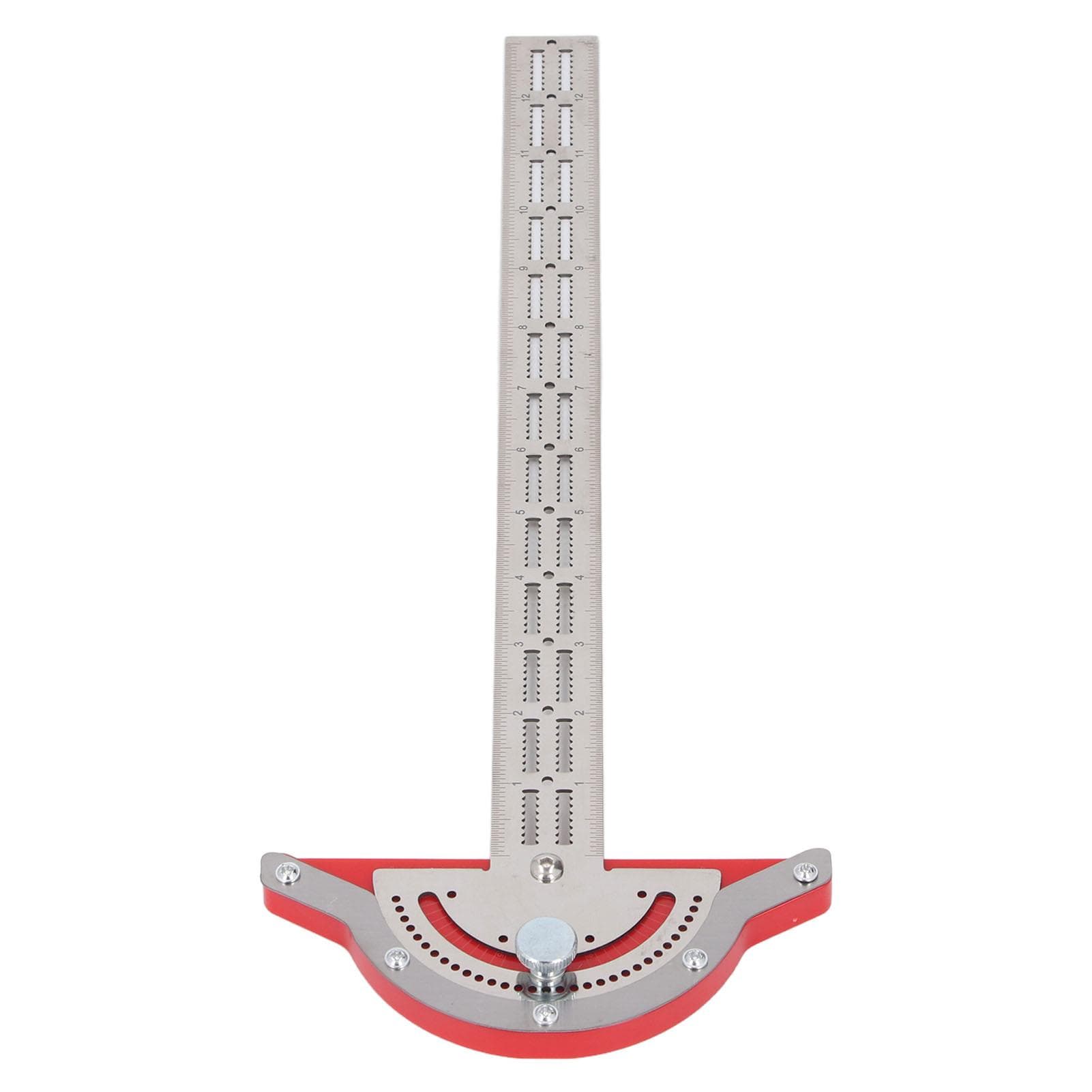 Woodworking Edge Ruler 15 Inch Stainless Steel Protractor Ruler for Length Angle Measurement