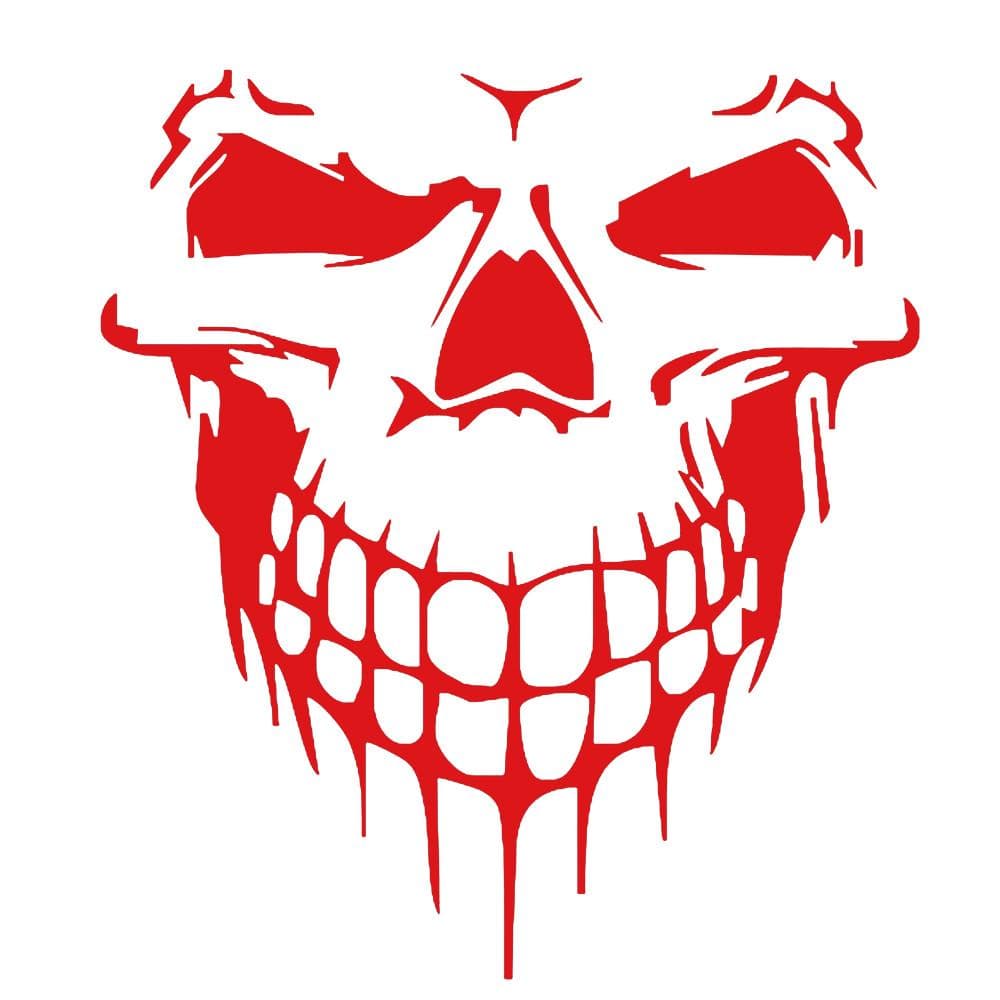 Car sticker reflective skull removable waterproof decor S red