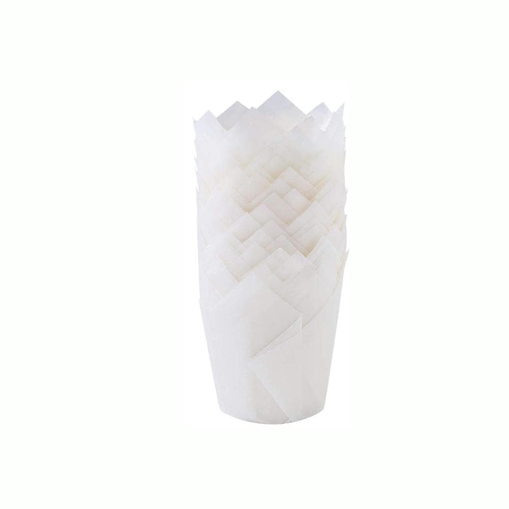 150 Pieces Mini Baking Cups Tulip Baking Cups Cupcake Liners Muffin Liners for Wedding Birthday white