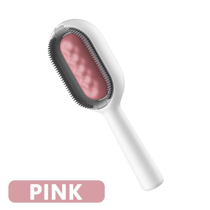3-in-1 Cat Brush Long Hair Remover Brush for Dog Cat Silicone Pet Grooming Comb with Wipe and Water Tank Pet Product Accessories For Short Hair Pet pink
