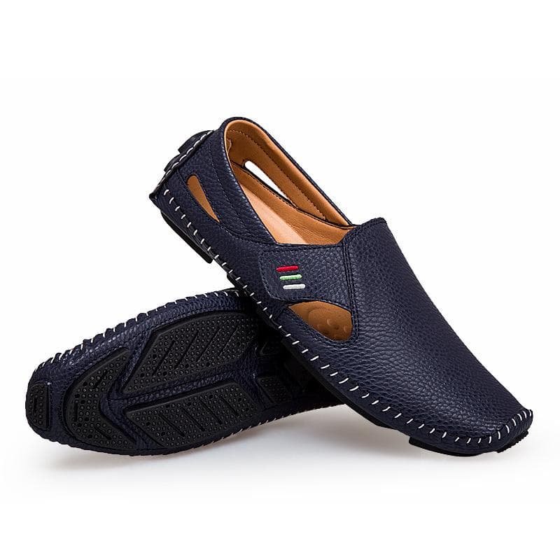 Men's Business Lazy Shoes Dress Shoes Slip On Flats Shoes Casual Loafers Shoes Leather Shoes Single Shoes Driving Shoes Comfortable Soft Shoes 42 navy blue