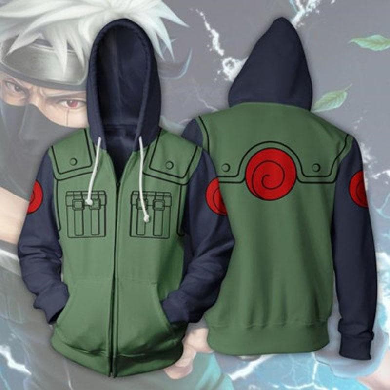 High Quality Anime Naruto Rei Akatsuki Printed Zipper Pullovers Hooded Hoodies Anime Pullovers Anime Cosplay Plus Size S