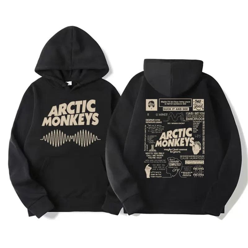 Retro Rock Arctic Monkeys Music Album Graphic Hoodies Men Vintage Oversized Hip Hop Hoodie Punk Sweatshirt Tour Double Sided S