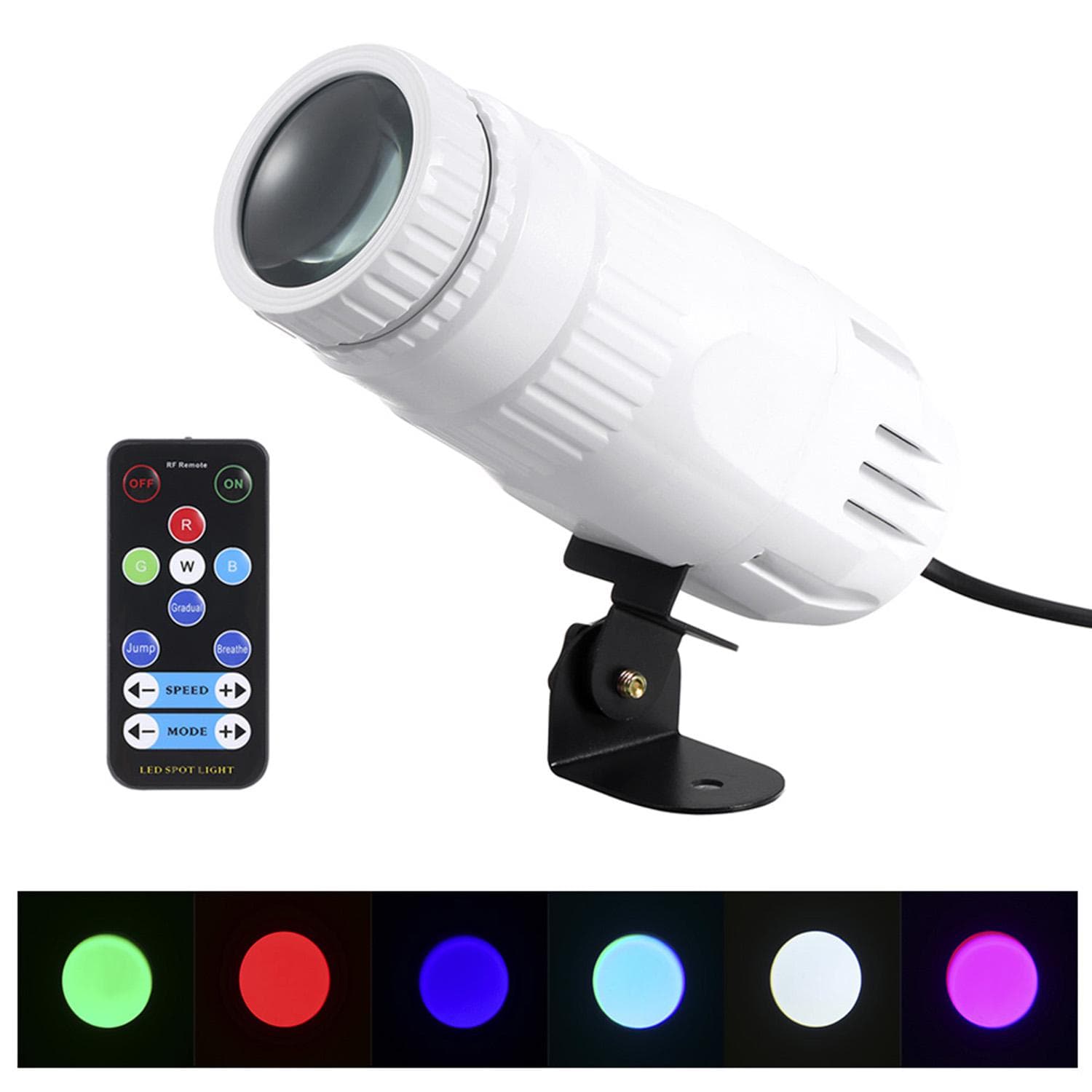 Mini RGBW LED Beam Spot lights Pinspot Light with Remote Spotlight Stage Effect Lighting for DJ EU Plug
