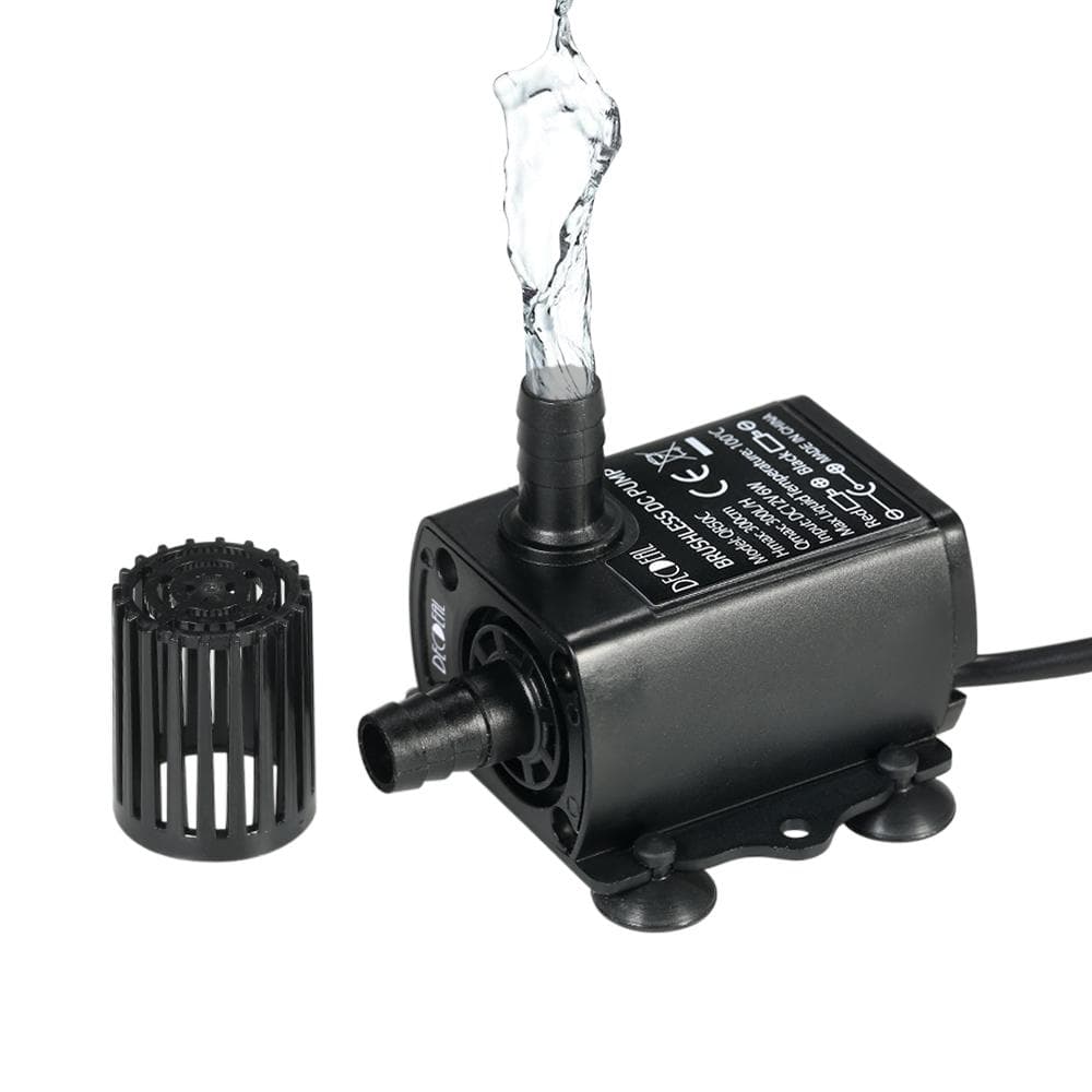 Decdeal Ultra-quiet Mini DC12V 10W Brushless Water Pump with 5.5*2.1mm Female Waterproof Submersible QR50C  6W black
