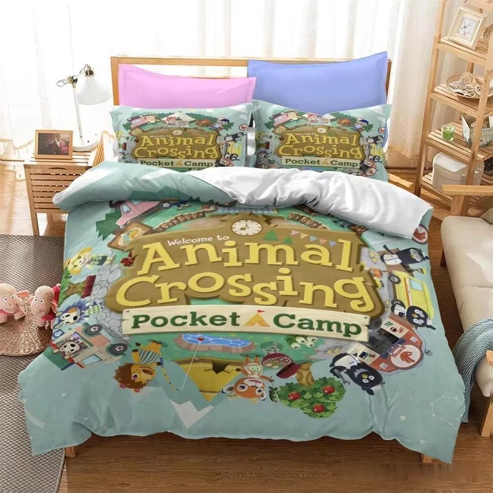 Animal Crossing Cartoon Game Bedding Set 3D Duvet cover Twin Full Queen King Size Bed Linen and Covers Pillowcase Sets for kids 70x133cm 2pcs