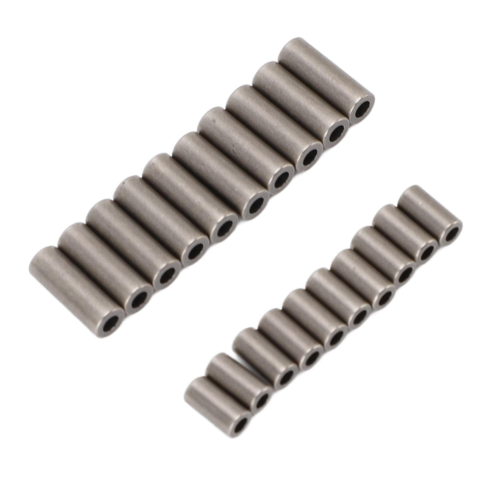 20 Pcs Fishing Crimp Sleeves Single Barrel Crimp Sleeves Plated Copper Crimping Sleeve Tubes for