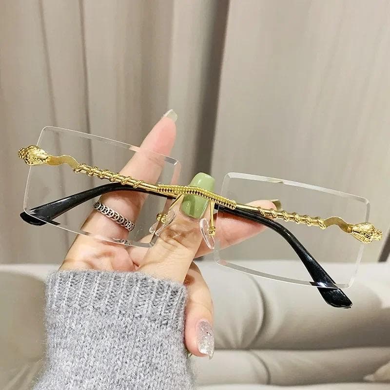 Men Women Luxury Rectangular Sunglasses Classic Square Rimless Travel Fashion Glasses Outdoor Eyewear Goggle