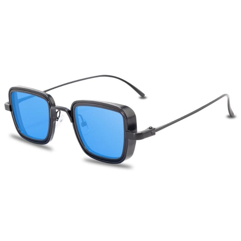 New Mens Vintage Small Frame Sunglasses Thick Edged Metal Square Sun Glasses UV400 Outdoor Driving Eyewear As shown in the figu