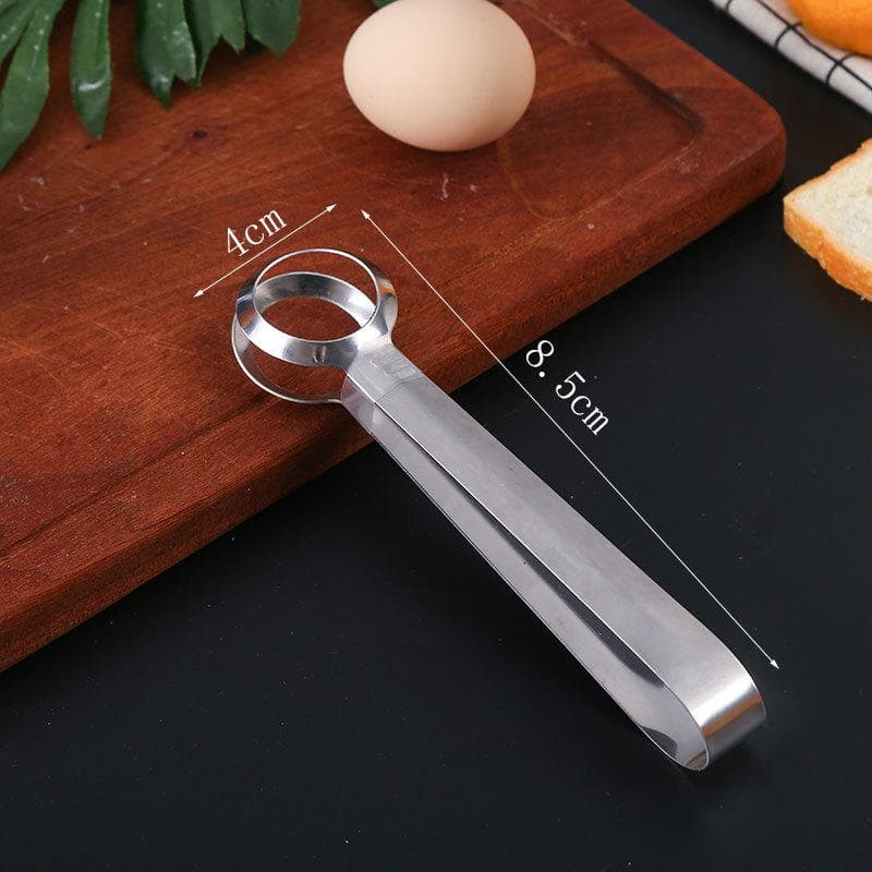 1Pc Kitchen Cooking Tools Creative Stainless Steel Egg Tong Egg Clip Kitchen Gadgets silver