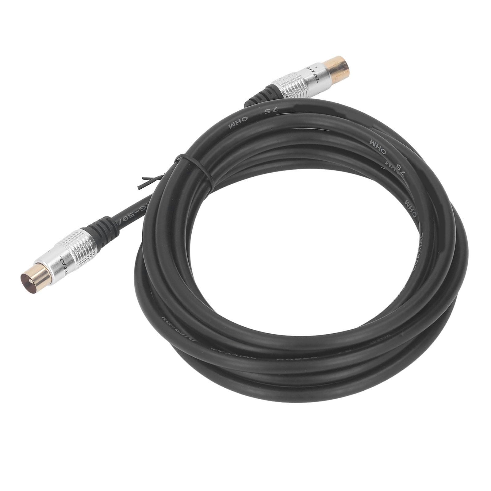 RG59U Coaxial Cable 9.5mm Male to 9.5mm Female Television Coaxial Cable 3 Meter Length for