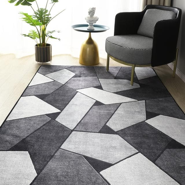 Geometric Carpet For Living Room Velvet Rug Kids Bedroom Bedside Rugs Soft Square Fluffy Carpets Home Sofa Table Decor Mat 120x160cm
