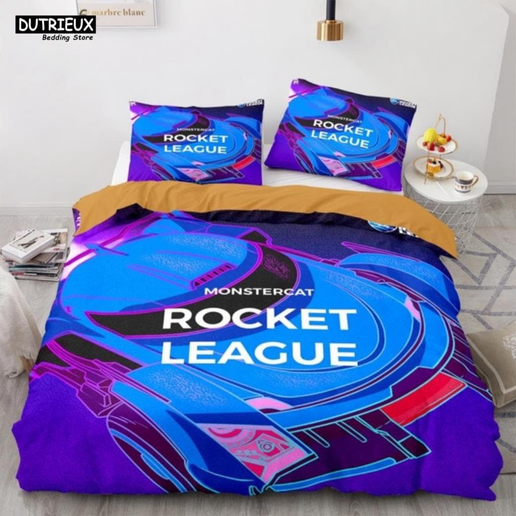 Rocket League Single Bedding Set America Car Gaming Bed Linen Boys Teens Double Twin Queen King Size Duvet Cover With Pillowcase AU Single(140x210cm)