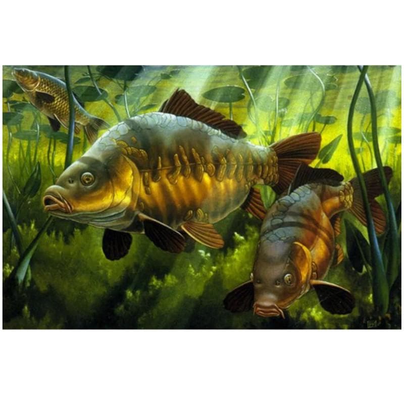 Full Round/Square 5D Diy Diamond Painting Golden carp Diamond Embroidery Cross Stitch Kits Home Decor Handmade Gifts Round 20x30cm