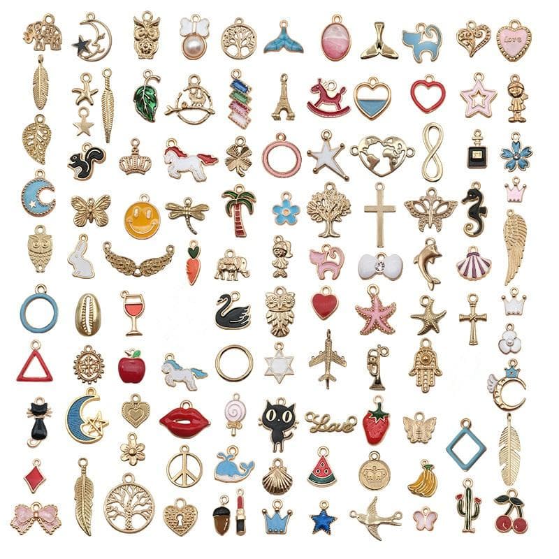 5/20/50Pcs Mixed Cartoon Animal Tree Enamel Charms Beads For Jewelry Making Diy Pendant Neacklace Bracelet Accessaries 5PCS
