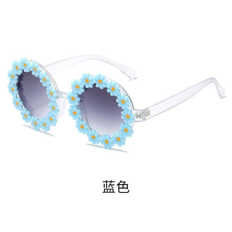 New Vintage Round Flower Frame Sunglasses for Women Men Parent Child Matching Sun Glasses Eyewear Children