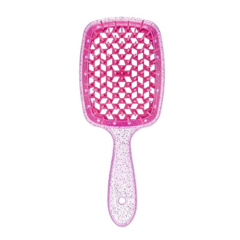 Sequin Detangling Hair Brush Massage Combs Tangled Hair Comb Hollow Out Wet Curly Hair Brushes Salon DIY Combs Hairdressing Tool Rose