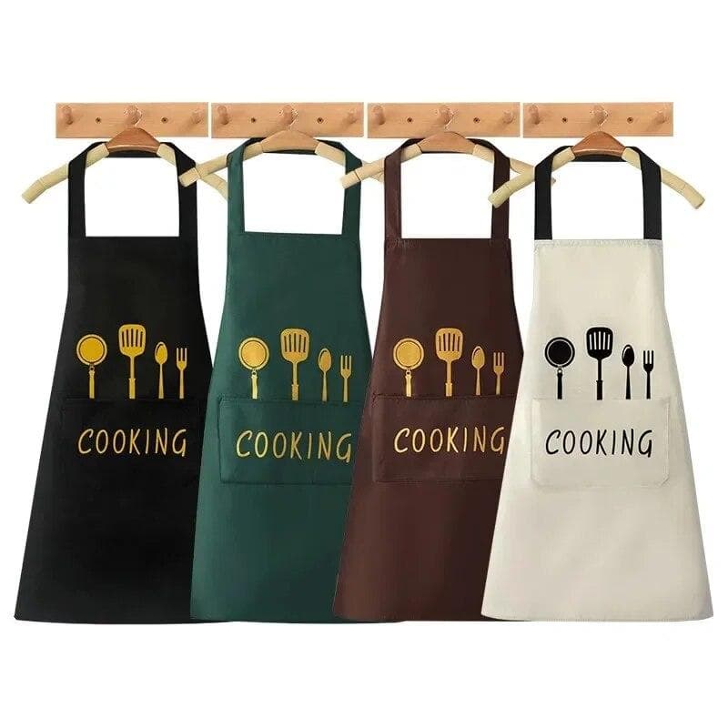 Kitchen Apron with Hand Wipe Pockets Waterproof and Oil Proof for Cooking Baking Chef's Favorite Great for Men Women Adult green