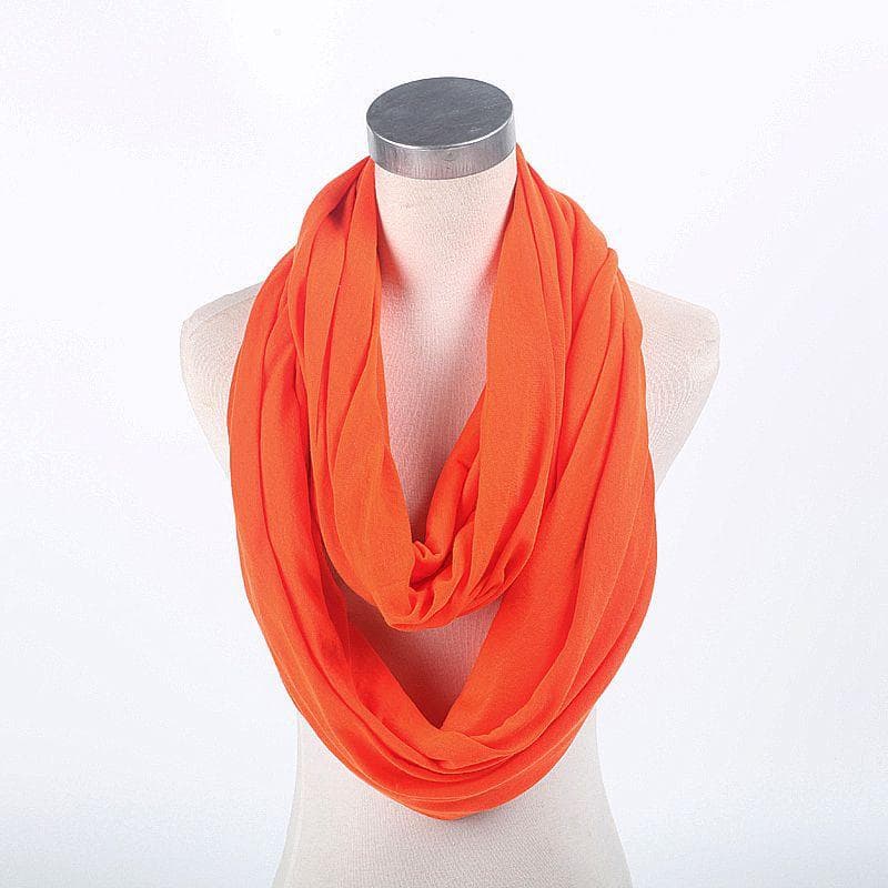 Soft Light Weight Infinity Scarf With Solid Colors Jersey Knit Solid Color Infinity Loop Ring Scarf Circle Scarf New orange
