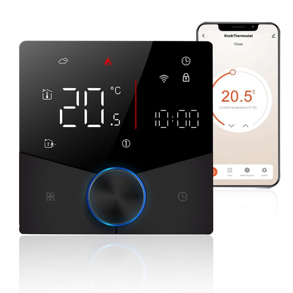 Smart Tuya WiFi Thermostat Voice Control Digital Weekly Programmable Temperature Controller Digital Water Gas Boiler Heating black