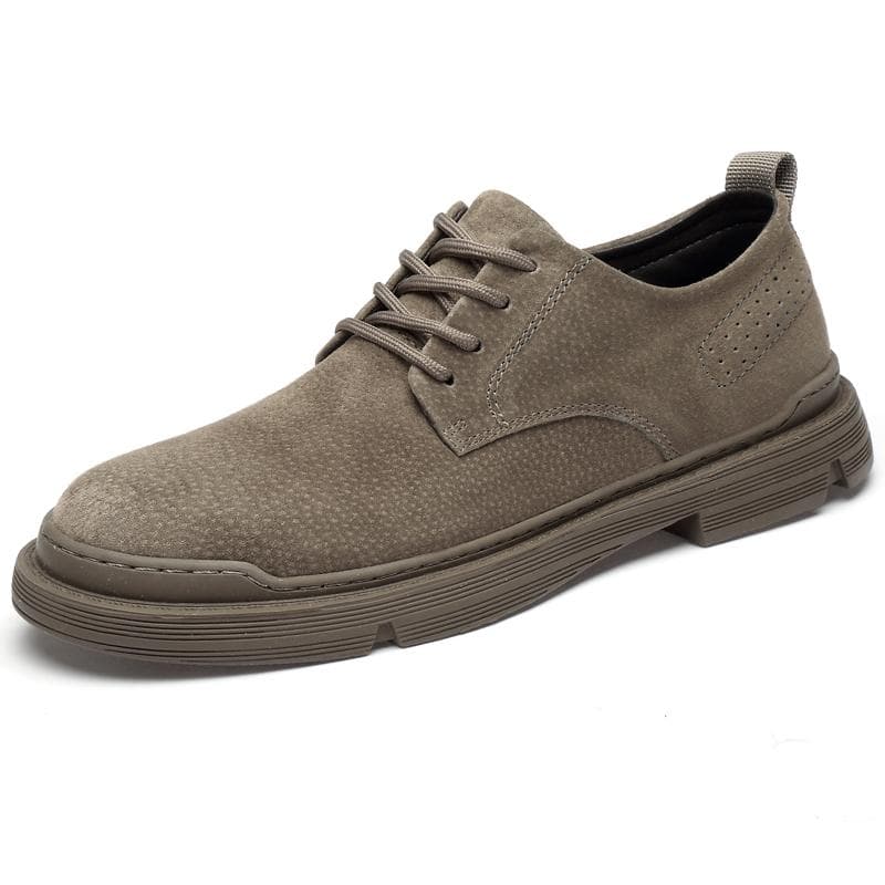 Classic Genuine Leather Oxford Shoes For Men Comfortable Suede Leather Casual Shoes Moccasins Men Flats Shoes 38 khaki