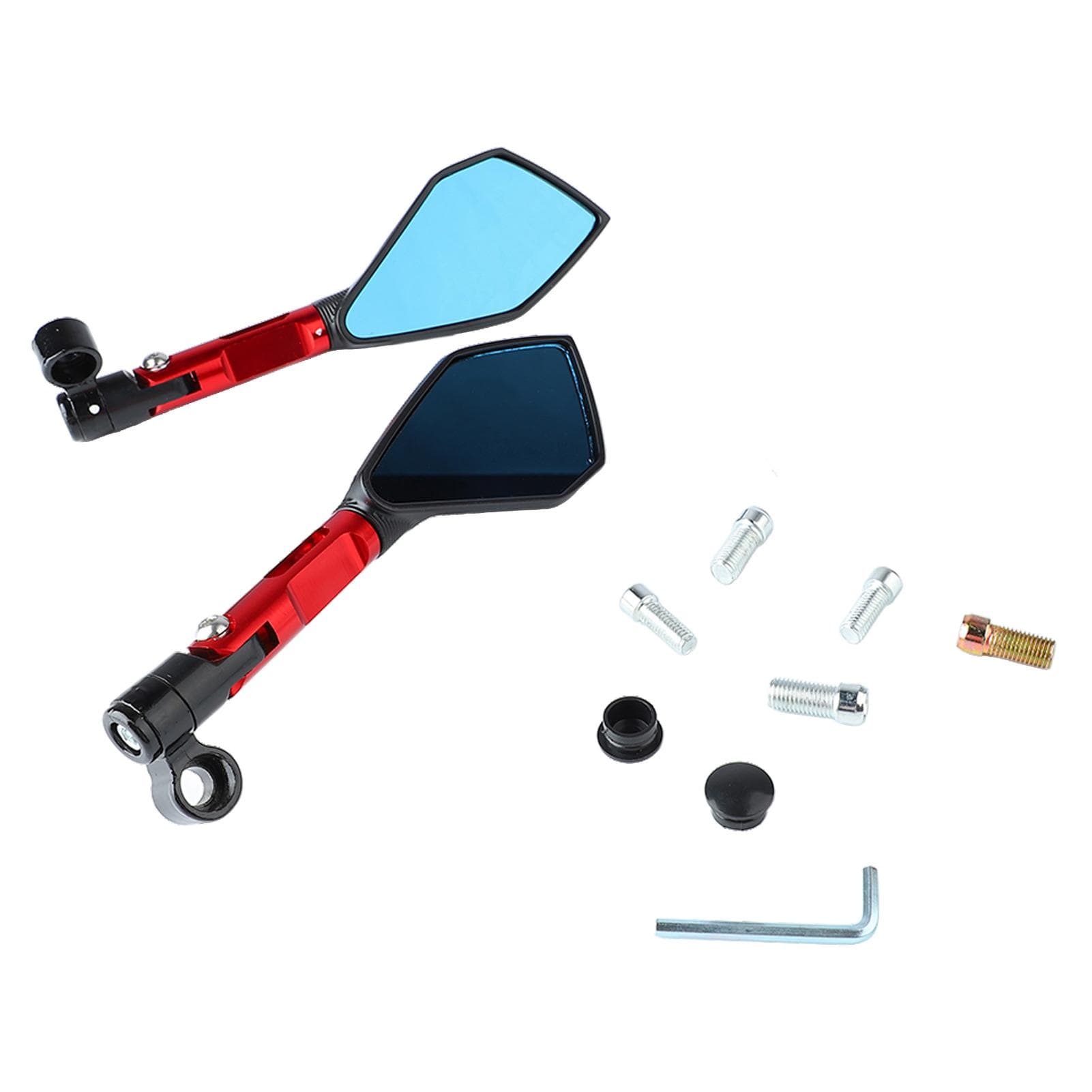 Rear View Side Mirrors Durable Aluminum Alloy Motorcycle Side Mirrors Universal for Electric red