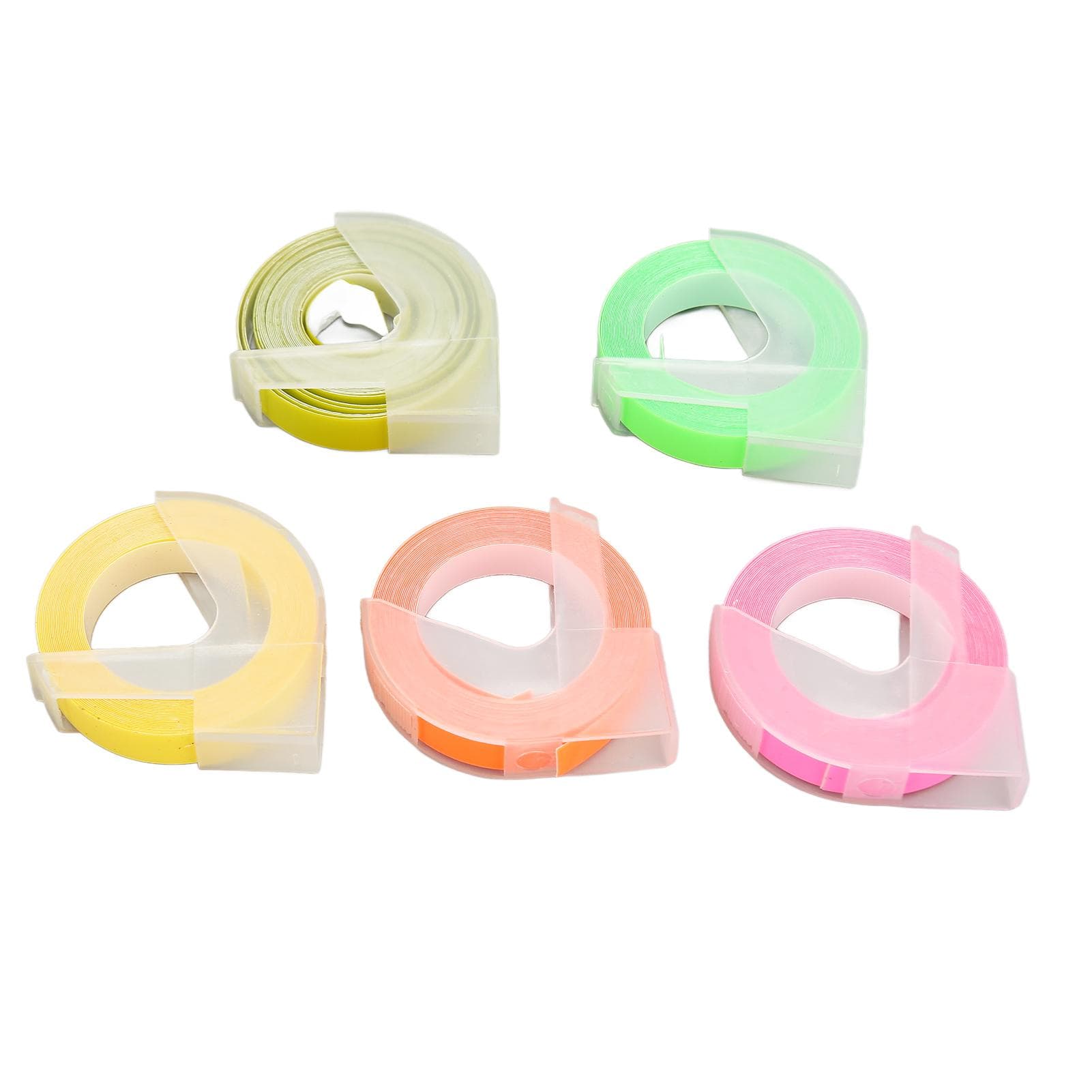 5Pcs 3D Embossing Label Tapes Self Adhesive Embossing Label Maker Tape for 12813 12814 1610 1540